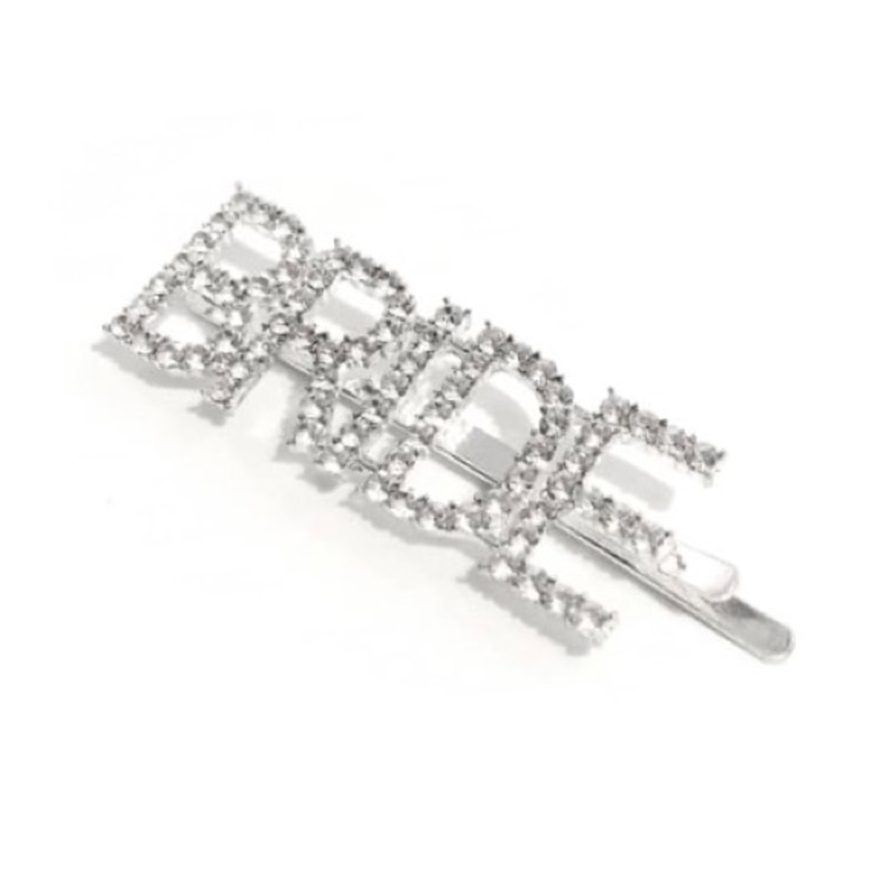 BRIDE Rhinestone Bobby Pin Barrette Hair Accessory - Picture 5 of 6